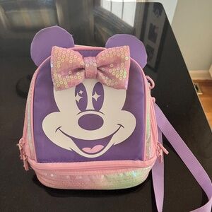 Minnie Mouse Lunch Carry On with sequins.